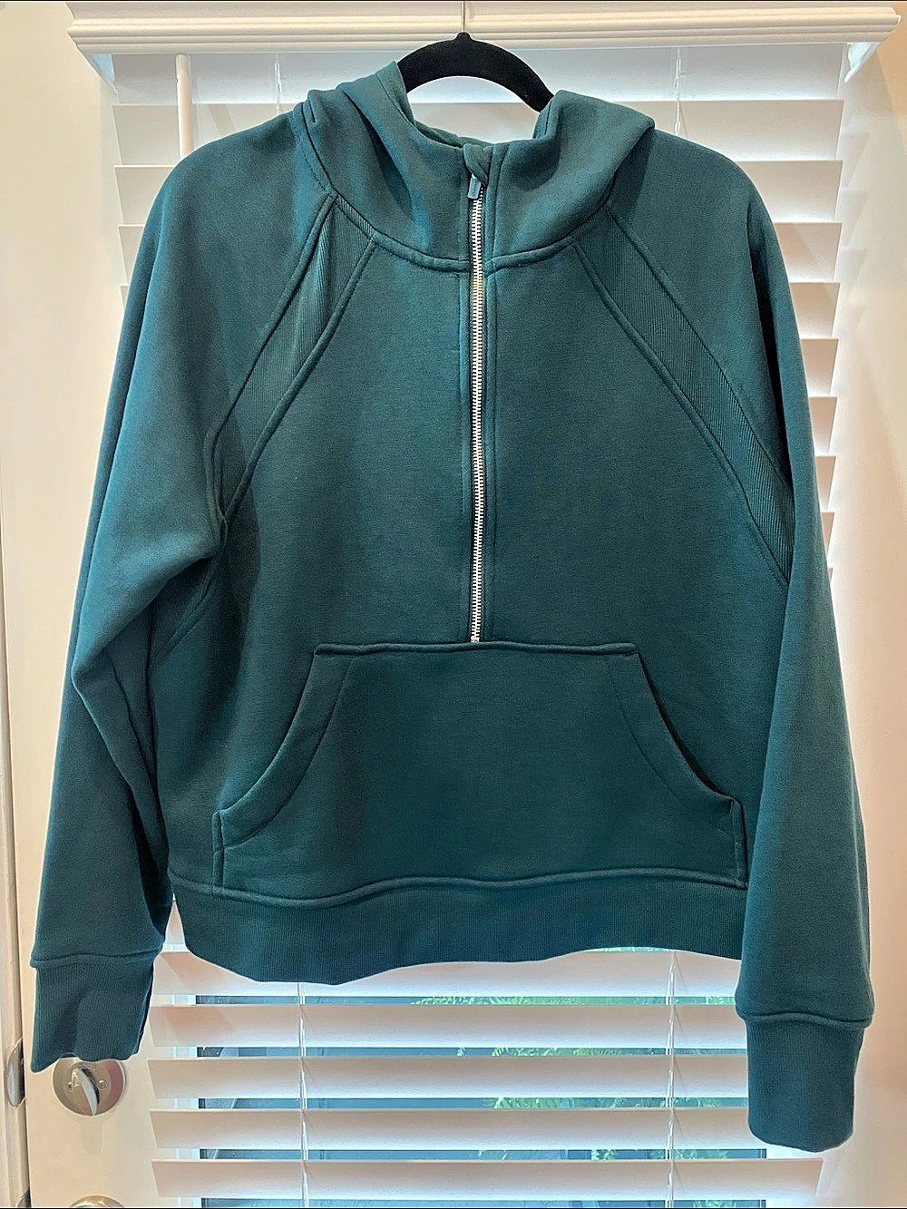 Danskin Half-Zip Hoodie Hunter Green Large Like New